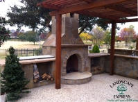 Landscape Express Custom Design Outdoor Backyard Stone Fireplace