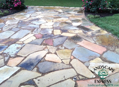 Lanscape Express Custom Design and Installation Flagstone Walkway Stone Path